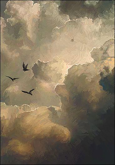 Brown & Gold Essence   Gulls by Justin Cherry Scene Wallpaper, Sky Painting, Cloudy Sky, Cloud Painting, Aesthetic Painting, Ethereal Art, 판타지 아트, Junk Drawer, Sky And Clouds