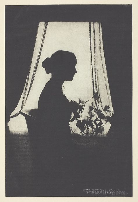 Gertrude Kasebier, Window With Plants, Gum Bichromate, A Rose For Emily, Silhouette Of Woman, English Project, Edward Steichen, Favorite Paintings, Image Paper