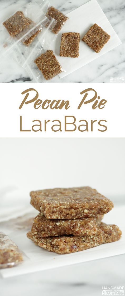 Copycat Pecan Pie LaraBars Recipe Copycat Larabar Recipe, Rxbar Recipe Copycat, Larabar Copycat Recipe, Homemade Larabar Recipes, Larabars Homemade, Whole30 Treats, Larabars Recipe, Larabar Recipes, Handheld Snacks