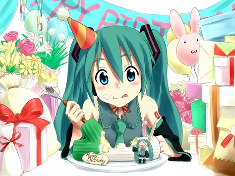 Hatsune Miku Birthday, Anime Happy Birthday, Baka To Test, Birthday Anime, Happy Birthday Angel, Baka And Test, Kagamine Rin And Len, Happy Birthday Girls, Birthday Wallpaper