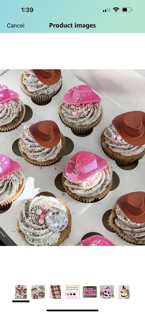 Disco Cowgirl Cupcakes, Cowgirl Cupcakes, Cowgirl Summer, Disco Cowgirl, Pink Cowgirl, Cowgirl Party, 30th Birthday Parties, Girl First Birthday, 1st Bday