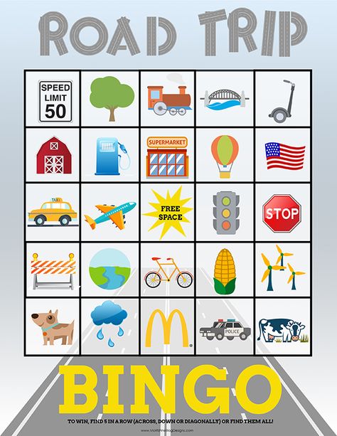 Car Bingo, Picture Bingo, Travel Bingo, Road Trip Bingo, Road Trip Activities, Road Trip Games, Bingo Printable, Road Trip With Kids, Kids Print