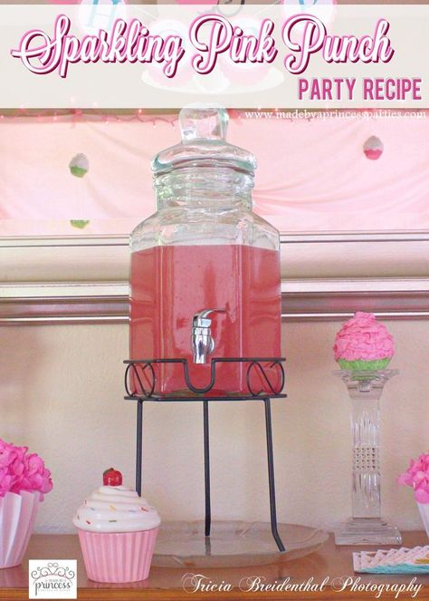 Pink Baby Shower Punch, Pink Punch Recipe, Pink Party Drinks, Pink Party Punch, Princess Punch, Pink Party Punches, Pink Punch Recipes, Bridal Shower Punch, Punch Party