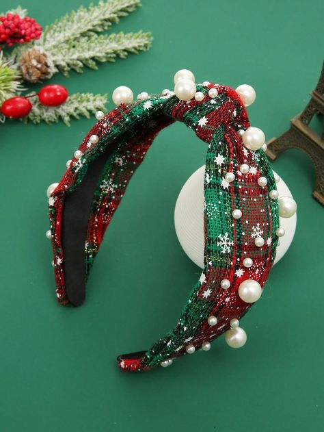 Multicolor  Collar  Polyester   Embellished   Women Accessories Xmas Headbands, Christmas Headbands Women, Headband Ideas, Disneyland Ears, Disney Minnie Mouse Ears, Christmas Hair Accessories, Christmas Headband, Mouse Ears Headband, Cute Headbands