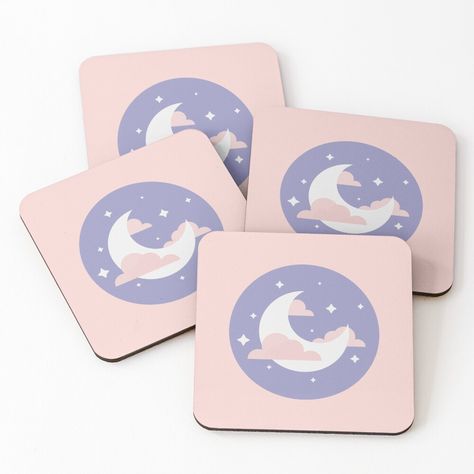 Get my art printed on awesome products. Support me at Redbubble #RBandME: https://www.redbubble.com/i/coasters/Space-moon-by-Marbluw/88614794.E5I3N?asc=u Aesthetic Coasters, Moon Night, Coasters Set, Clay Art, Coaster Set, My Art, Awesome Products, Coasters, Moon