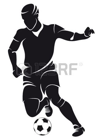 Vector football  soccer  player silhouette with ball isolated photo Soccer Silhouette, Football Silhouette, Running Silhouette, Afrique Art, Sports Day, Soccer Player, Sports Art, Soccer Football, Logo Sticker