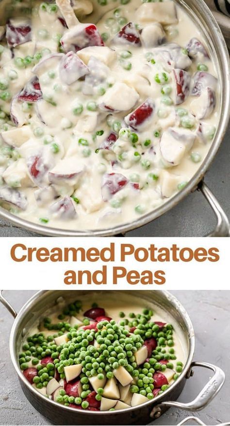 Creamed Red Potatoes And Peas, New Peas And Potatoes, Creamy Peas And Potatoes, Creamed New Potatoes And Peas, Creamed Peas And Potatoes Pioneer Woman, Cream Peas And Potatoes Recipes, Creamed Potatoes And Peas Recipe, Recipes For Snow Peas, Cream Potatoes And Peas