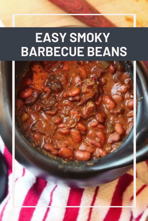 Bbq Pinto Beans Recipe, Barbecue Beans, Raw Food Snacks, Dry Beans Recipe, Red Beans Recipe, Beans In Crockpot, Slow Cooker Beans, Pinto Bean Recipes, Bbq Beans