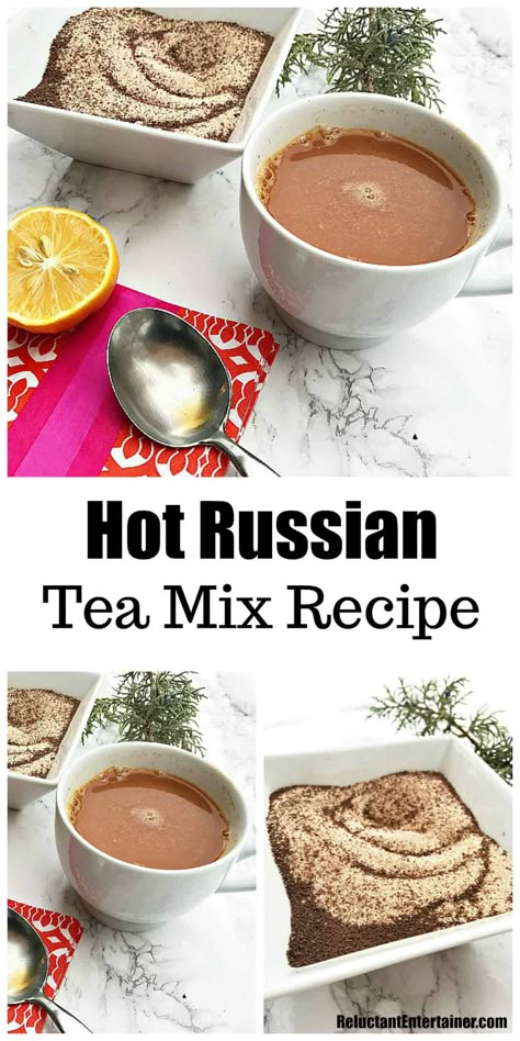 How To Make Russian Tea, Russian Tea Mix Recipe, Russian Tea Recipe, Season Mixes, Acholic Drinks, Spice Tea Mix, Spiced Tea Recipe, Spiced Tea, Homemade Dry Mixes