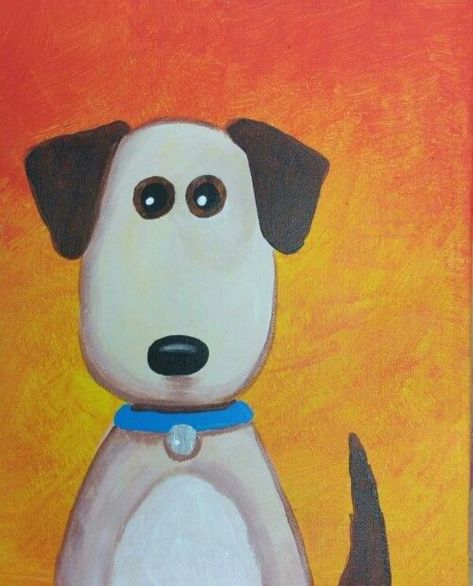 Dog Paintings For Kids - Kids Art & Craft Puppy Painting Easy, Cute Dog Paintings Easy, Easy Dog Paintings On Canvas, Easy Dog Painting, Dog Paintings Easy, Kids Canvas Painting, Animal Art Projects, Painting Activities, Easy Canvas Art