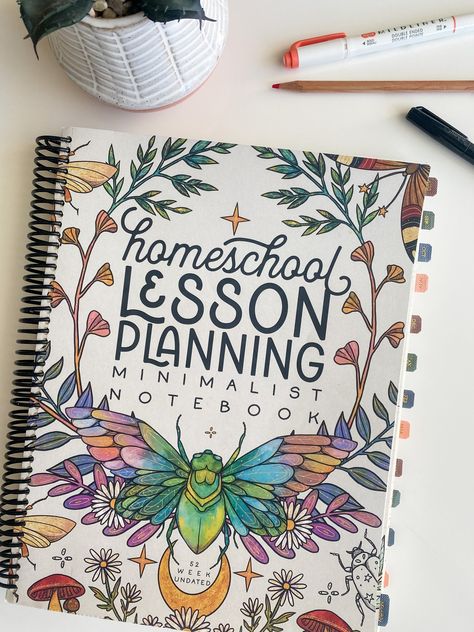 Organizing My schoolnest Homeschool Planner : Home-Centered Learning Back To Homeschool, Homeschool Lesson Planner, Minimalist Notebook, Blank Calendar Pages, Homeschool Lesson Plans, Zebra Mildliner, Dot Grid Journal, Bullet Journal Aesthetic, Undated Planner