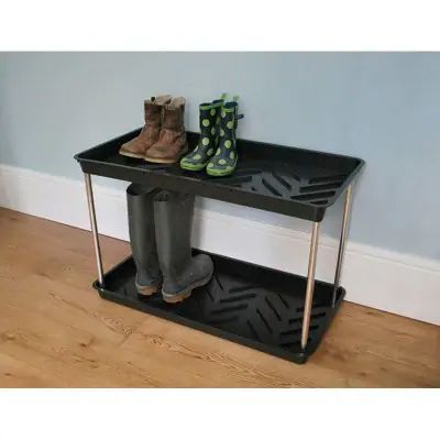 Shoes Shelves, Boot Shoe Rack, 2 Tier Shoe Rack, Black Store, Plastic Boots, Boot Tray, Boot Rack, Boot Storage, Wellies Boots