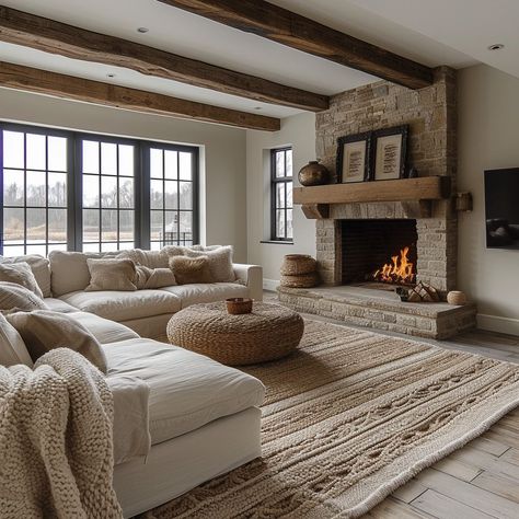 Small Farmhouse Interior Ideas, Modern Rustic Living Room, Rustic Farmhouse Living Room, Modern Luxury Bedroom, Cottage Living Rooms, Cottage Interior, Modern Farmhouse Living Room, Country Living Room, Livingroom Layout