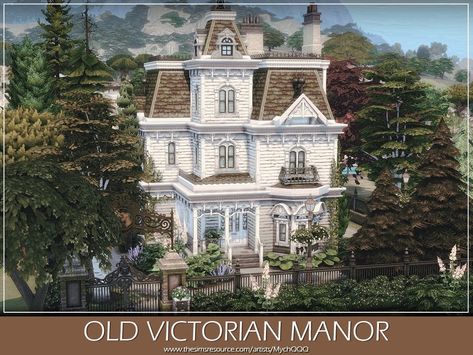 Sims 4 Victorian House No Cc, Ts4 Victorian House, Old Money House The Sims 4, Victorian Home Sims 4, The Sims 4 Victorian House, Sims 4 Victorian House Cc, Sims 4 Manor House, Victorian Homes Sims 4, Victorian Manor Exterior