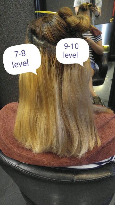 You must pre-lighten your hair to level 9-10 in order to get rid of brassy tones Tone Yellow Hair, Tone Orange Hair, Level 7 Hair Color, Brown Hair Pictures, Brassy Blonde Hair, Yellow Blonde Hair, Blonde Toner, Hair Levels, Color Correction Hair