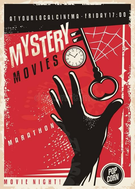 Film Poster Template, Cinema Poster Design, Movies Marathon, Mystery Movies, Retro Cinema, Hand Silhouette, Mystery Film, Book Background, Film Design