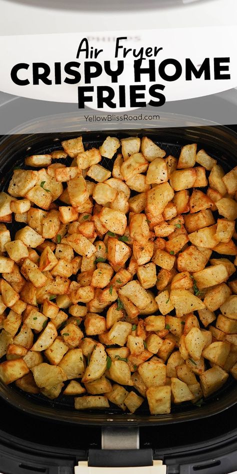 Home Fries In The Air Fryer, Home Fries Recipe Air Fryer, Home Fries Breakfast Air Fryer, Air Fried Home Fries, Air Fry Home Fries, Airfryer Home Fries, Air Fryer Home Fries Recipe, Dinner Sides Air Fryer, Homefries Recipe Airfryer