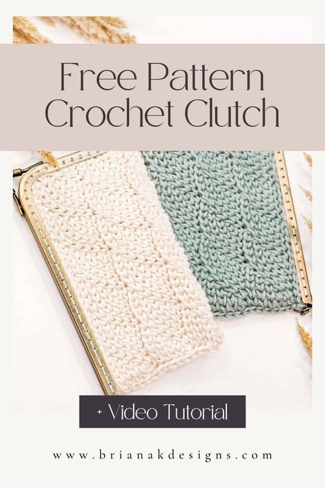 This crochet clutch features a unique stitch, a crochet mimic of a knit stitch pattern. It's absolutely fabulous in rounds. So the solution is a unique and fun one - we are going to do some crochet steeking. Ready to learn with me? Crochet Mimic, Crochet Clutch Pattern, Crochet Clutch Bags, Clutch Pattern, Bag Pattern Free, Crochet Handbags Patterns, Crochet Clutch, Knit Stitch Patterns, Crochet Stitches Patterns