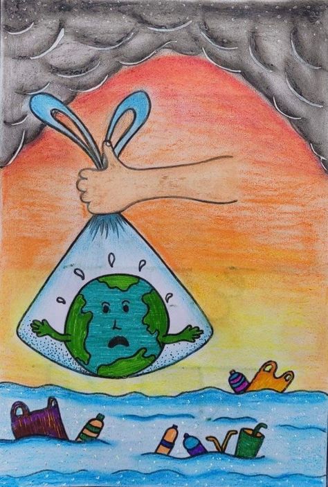 Earth Saving Drawing, No Plastic Drawing, Save Earth From Plastic Drawing, Avoid Plastic Drawing, No Plastic Poster Drawing, Beat Plastic Pollution Drawing, Say No To Plastic Posters Drawing, Say No To Plastic Drawing, Poster Lingkungan Hidup Simple