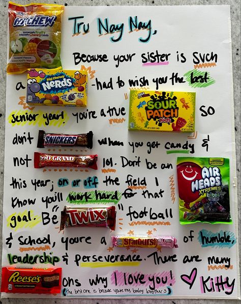 Candy poster Board for first day of school idea Candy Poster Board Birthday, Candy Poster Board, Teacher Appreciation Poster, Candy Notes, Candy Bar Poster, Sweet 16 Candy, Candy Bar Posters, Candy Board, Candy Signs