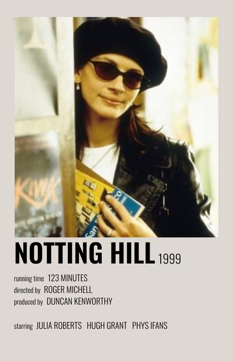 Notting Hill (1999) - [made by me] Notting Hill Movie, Julia Roberts Movies, The Truman Show, Iconic Movie Posters, Film Posters Minimalist, Film Posters Vintage, Photographie Portrait Inspiration, Movie Poster Wall, Minimal Movie Posters