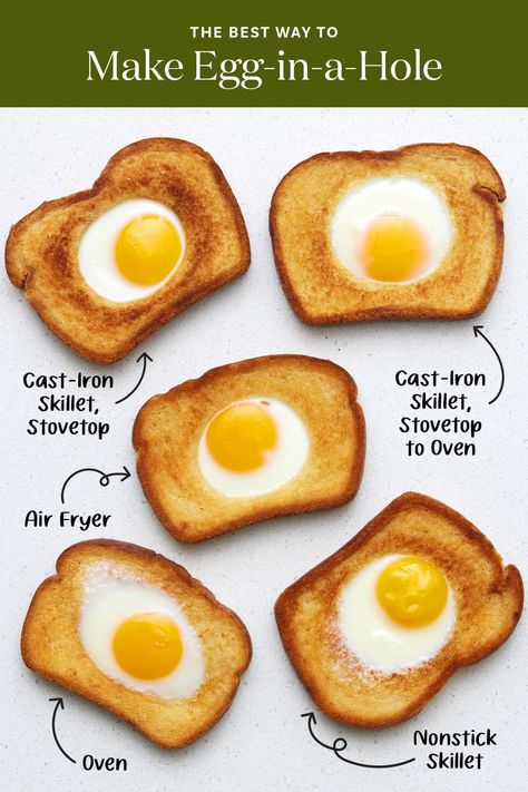 We Tried 5 Ways of Making Egg-in-a-Hole and Found a Clear Winner Affirmation Lockscreen, Ways To Make Eggs, Egg In A Hole, Ways To Cook Eggs, Eggs In A Basket, How To Make Eggs, Over Easy Eggs, Breakfast Specials, Classic Breakfast