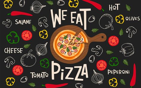 Wallpaper For Bedroom Modern, Pizza Mural, Wallpaper For Walls Living Room, Foodies Logo, Restaurant Stickers, Pizza Background, Restaurant Mural, Bedroom Modern Luxury, Pizza Wallpaper