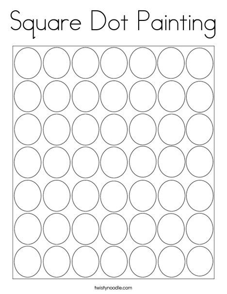 Square Dot Painting Coloring Page - Twisty Noodle Dot Pixel Art, Square Dot Painting, Square Dot Art, Shape Coloring Pages, Pattern Worksheet, Dot Worksheets, Orange Dots, Dot Day, Preschool Colors