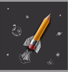 Pencil as a rocket flying in the space Rocket Flying, Doodle Videos, Astronaut Birthday, The Space, Rocket, Vector Art, Start Up, Vector Images, Doodles