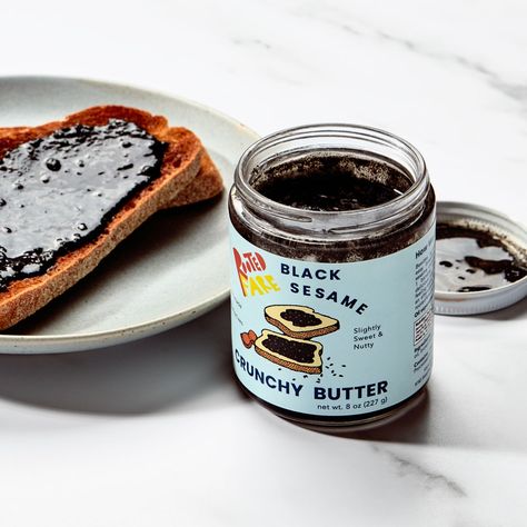 I Love This Crunchy Black Sesame Butter | Epicurious Black Sesame Butter, Billionaire Bars, Black Sesame Paste, Mochi Cake, Condiment Recipes, Black Sesame Seeds, Cup Noodles, Make Ice Cream, Glutinous Rice