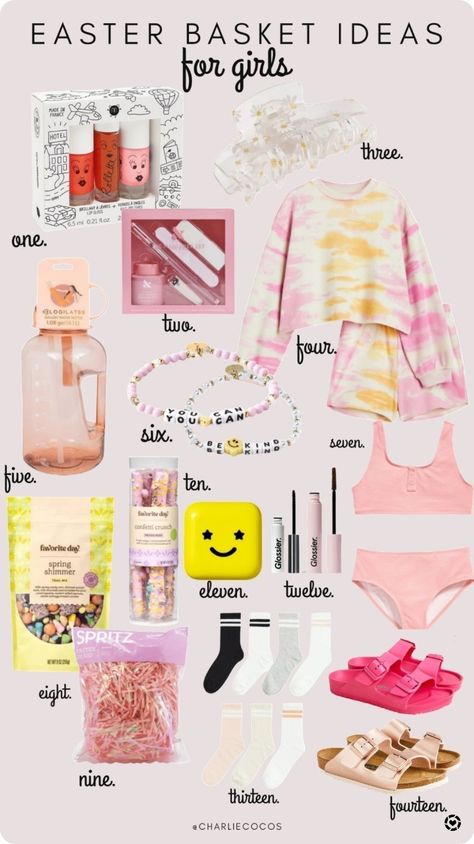 Easter basket ideas for tween girls. Tween easter basket Tween easter gift ideas. Follow me in the @LTK shopping app to shop this post and get my exclusive app-only-content! #liketkit #LTKkids #LTKSeasonal @shop.ltk https://liketk.it/45rlb Sister Easter Basket Ideas, Easter Baskets 2024, Teenagers Easter Basket Ideas, Easter Basket Ideas For 11 Year Girl, Easter Basket Ideas For 8 Year Girl, Easter Basket Ideas For 10 Year Girl, Teen Basket Ideas, Preppy Easter Basket Ideas, Teens Easter Basket Ideas