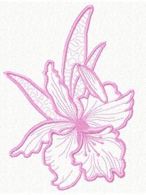 Orchid Embroidery Pattern, Orchid Embroidery, Embroidery Dresses, Flower Machine Embroidery Designs, History Page, Tone On Tone, Free Machine Embroidery Designs, Embroidery Library, Free Machine Embroidery