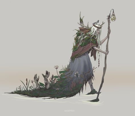 ArtStation - Swamp witch Swamp Witch, Swamp Creature, Goblin Art, Baba Jaga, Nature Witch, Witch Characters, Knight Art, Modern Fantasy, Witch Art