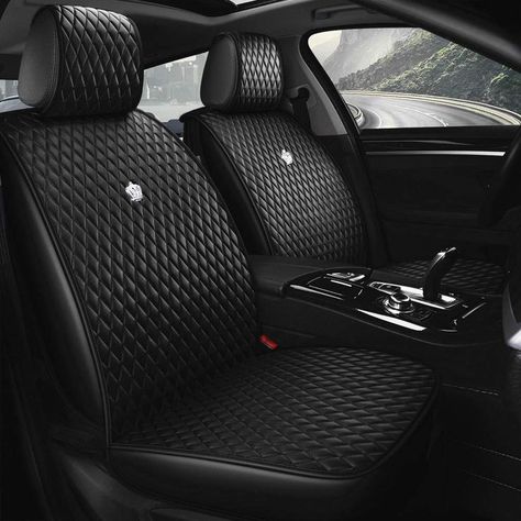 Luxury Black Leather Car Seat Cover Front & Rear Seat Covers with Airbag Compatible 9PCS Universal Leather Seat Cover Fit Car Auto SUV (B-Black) Bucket Seat Covers, Cool Car Accessories, Red Rain, Fit Woman, Leather Car Seat Covers, Leather Car Seats, Leather Seat Covers, Back Seat Covers, Car Seat Cushion