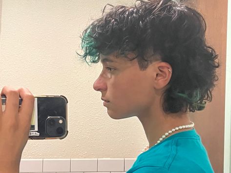 Dyed Mullet Men Curly, Curly Mullet Dyed Hair, Modern Mullet Curly Hair Men, Curly Dyed Hair Men, Dyed Mullet Men, Dyed Curly Hair Men, Short Curly Dyed Hair, Curly Hair Men Mullet, Mullet Curly Hair Men