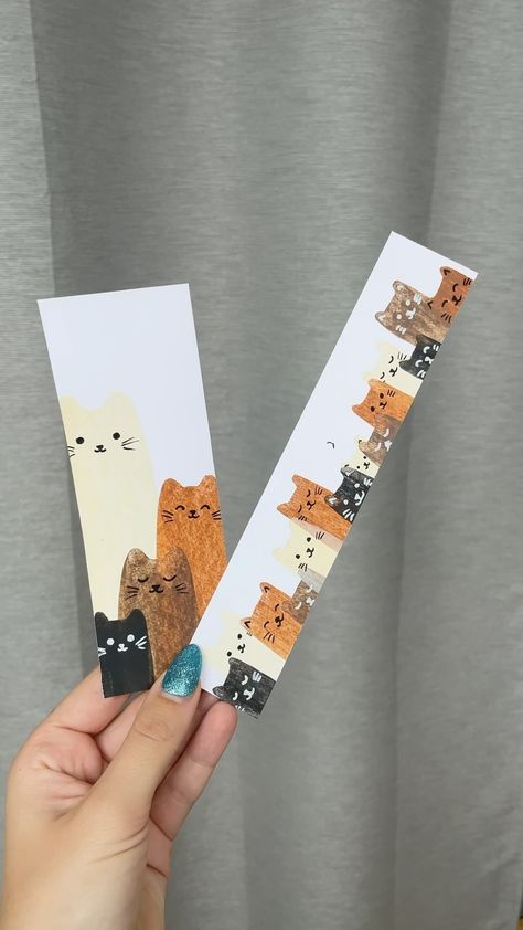 Kira Goode | Making some cat bookmarks 🐈‍⬛🐈📕📓 #crafts #booktok #bookmark #painting #cats #acotar | Instagram Acotar Instagram, Bookmark Painting, Pi Art, Painting Cats, Homemade Bookmarks, Handmade Bookmarks Diy, Doddle Art, Christmas Bookmarks, Bookmarks For Books