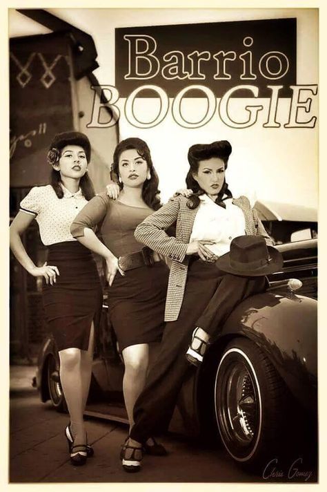 Puro estilo 50s Style Outfits, School Lifestyle, Chicano Love, Chola Style, Estilo Cholo, Latino Art, Chicana Style, Low Rider Girls, Zoot Suit