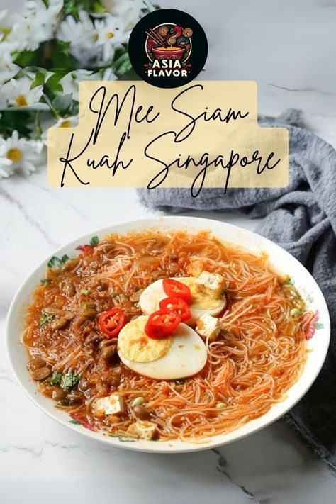 Hey foodies! 🍜 Check out this delicious recipe for Mee Siam Kuah Singapore! This traditional dish is packed with bold flavors and is perfect for a cozy night in. Give it a try and let us know how it turns out! #MeeSiamKuah #SingaporeanCuisine #Foodie #RecipeOfTheDay  "With Love and Light, Healthy Natured" www.healthynatured.com Mee Siam Kuah, Mee Siam, Raw Peanuts, Gravy Ingredients, Noodle Recipe, Spicy Chili, Bean Curd, Recipe Steps, Cozy Night