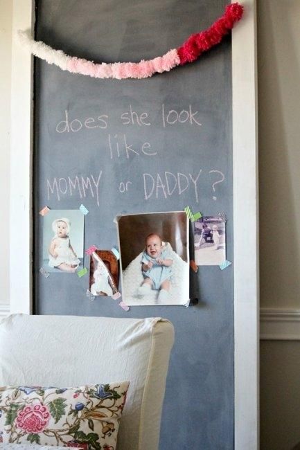 Does baby look like Mom or Dad? A fun activity at a Sip and See party. Baby Alphabet Book, Sip And See Party, Sip N See, Get Together, Baby Photo Collages, Tulle Balloons, Welcome Baby Party, Party Fotos, Chalkboard Decor