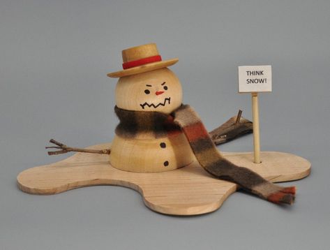 Holiday Items – Tom's Turnings Wood Turned Snowmen, Wood Lathe Christmas Projects, Lathe Snowman, Wood Turned Snowman, Turned Snowman, Wood Turning Ideas, Wood Log Crafts, Small Snowman, Turned Art