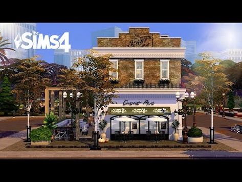 City Restaurant �• The Sims 4 • No CC | Speed Build - YouTube Sims 4 Small Restaurant, Sims 4 Lots Restaurant, Restaurant The Sims 4, Sims 4 Restaurant No Cc, Sims 4 Restaurant Build, Magnolia Promenade, Sims 4 Restaurant, Sims 4 No Cc, 4 Aesthetic