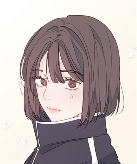 Short Hair Manga Icon, Anime Female Oc Short Hair, Anime Woman With Black Hair Short, Webtoon Art Style, Jjk Girls Manga Icon, Short Haired Manga Girl, Webtoon Icon, Sketch Icon, 캐릭터 드로잉