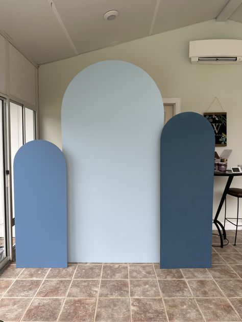 Dusty Blue Photo Backdrop, Church Anniversary Decorations, Church Photo Backdrop, Diy Backdrop Stand, Valentine Backdrop, Event Entrance, Selfie Wall, Wood Arch, Background Diy