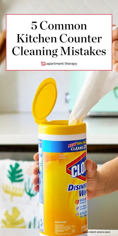 Cleaning the counters might be something you do multiple times a day without much thought (like me) or something that gets wrapped up in a bigger kitchen cleaning project. But this straightforward job isn’t as foolproof as you might think. Diy Kitchen Counter, Deep Cleaning House Checklist, Clean Kitchen Counter, How To Clean Clams, Kitchen Cleaning Checklist, Counter Cleaner, Natural Stone Counter, Clorox Wipes, Cleaning Printable