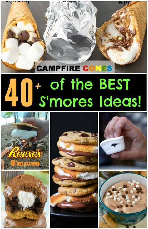 Campfire Cones, Camping Smores, Smores Party, Rhubarb Jam Recipes, Campfire Smores, Campfire Desserts, Smore Recipes, Camping Dinners, Kitchen Fun