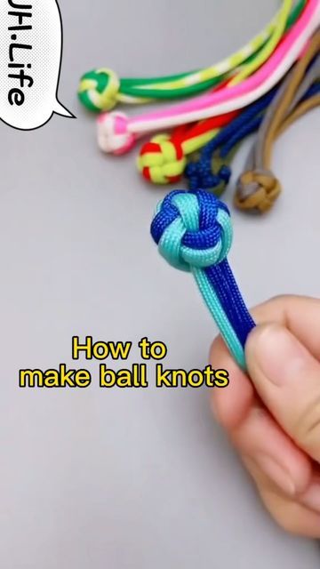 Decorative Knots Diy, Paracord Ball Knot, Macrame Ball Knot, Macrame Balls, Knot For Bracelet, Ball Knot, Macrame Knots Diy, Hemp Bracelet Patterns, Big Mack