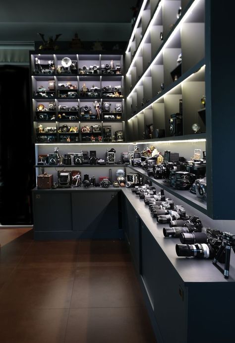 Camera Collections Camera Storage Organizing, Camera Equipment Organization, Camera Storage Ideas, Camera Equipment Storage, Photography Equipment Storage, Camera Organization, Home Camera System, Trending Flowers, Photographers Office