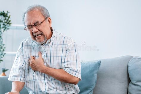 An agonizing senior man suffering from chest pain or heart attack. stock photography Heart Attacking, Chest Pain, Men Photography, Migraine, Health Problems, Stock Photography, Photography, Quick Saves