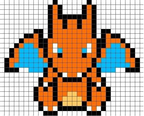 Tigger Perler Beads, Pokemon Pixle Art, Pixel Art Pikachu, Charizard Art, Pokemon Pixel Art, Pixel Pokemon, Pokemon Pixel, Pokemon Bead, Pixel Art Pokemon