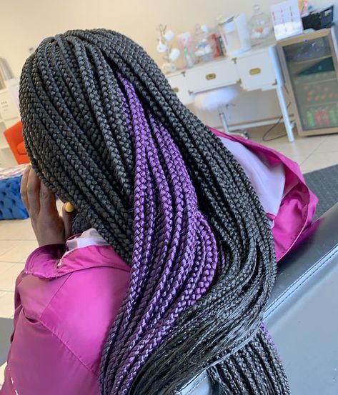 Pee A Boo Braids, Purple Peekaboo Goddess Braids, Peekaboo Purple Braids, Purple Peek A Boo Box Braids, Purple And Black Peekaboo Braids, Light Purple Peekaboo Braids, Peek A Boo Braids, Purple And Black Box Braids, Peek A Boo Box Braids